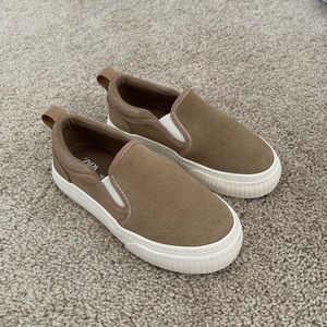 Zara Beige White Slide On Kids Shoes